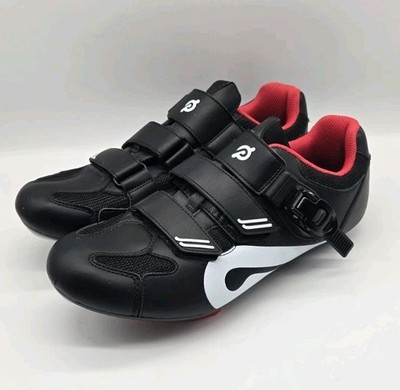 Peloton Cycling Shoes Unisex Sz EU 44 US 10.5 Black Red Clip In