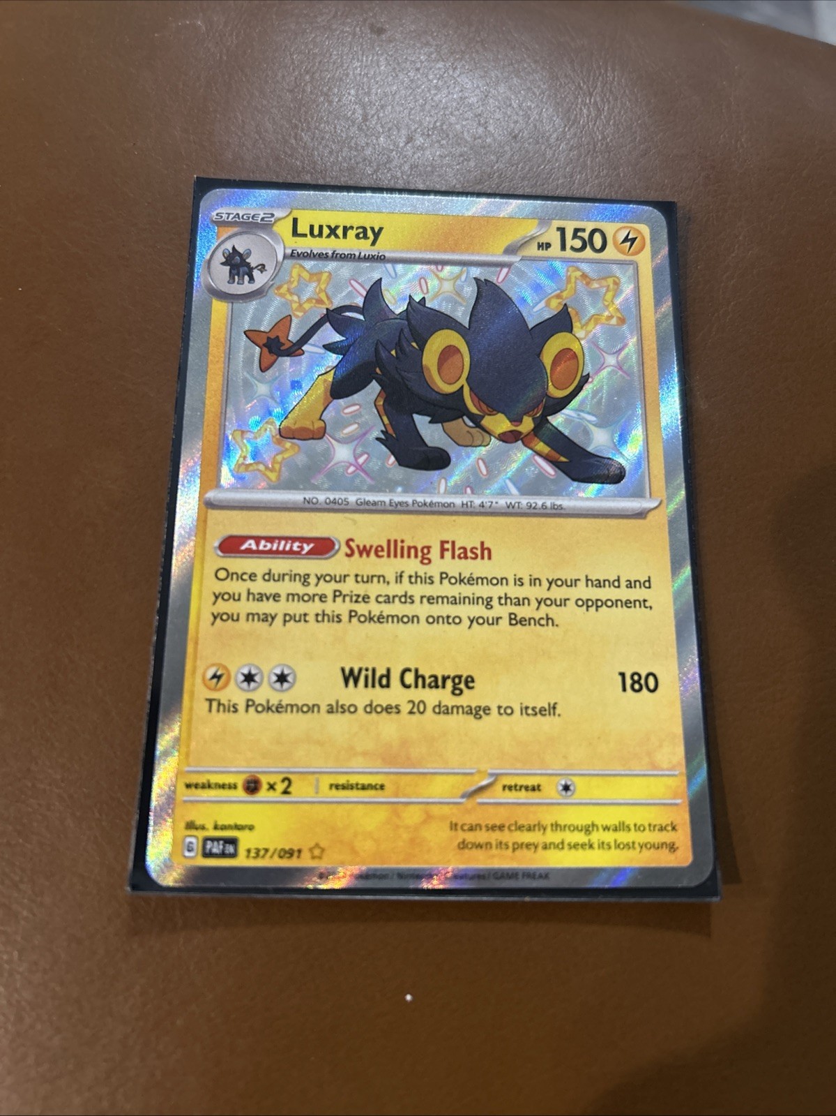 Luxray NM Baby Shiny 137/091 SV: Paldean Fates Pokemon TCG Holo