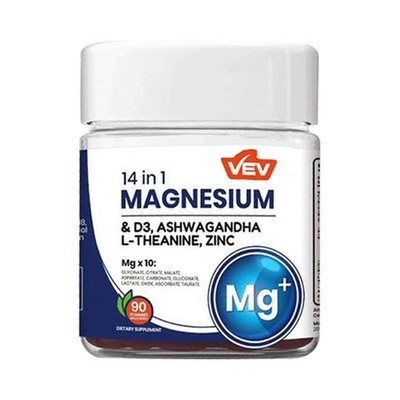 NEW 14-in-1 Magnesium Gummies   with Ashwagandha, L-Theanine, Vitamin D3 & Zinc