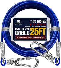 Tie Out Cable for Dogs up to 300Lbs,25/50Ft Extra Strong 1000Lbs Break Strength