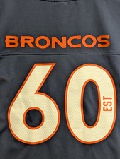 Denver Broncos #60 EST Jersy Navy Blue Jersy Embroidery error upside Down Mens M
