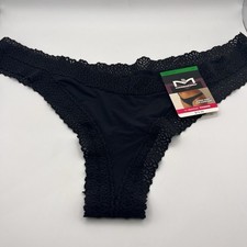 Maidenform Women's V-Back Thong Panty Black Super Soft Comfort L/7 DMMVBT NWT