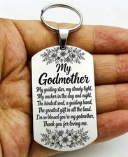 Godmother Mom Mommy Family Stainless Keychain Reminder Hot Cute Quote Kid Child