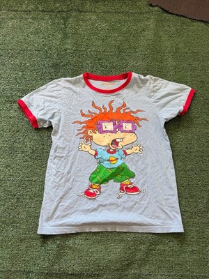 Nickelodeon Rugrats 2010 Ringer Graphic Blue Red Cartoon T Shirt Small