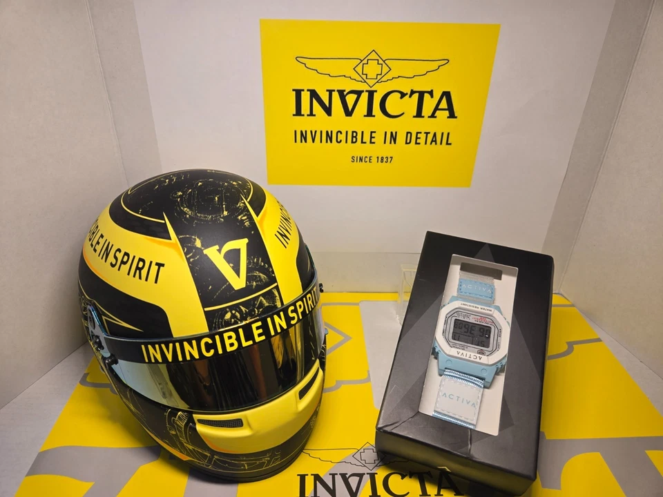 Reloj digital Activa X Invicta 44,5 mm azul claro y blanco con correa OTAN Foto 3 de 4