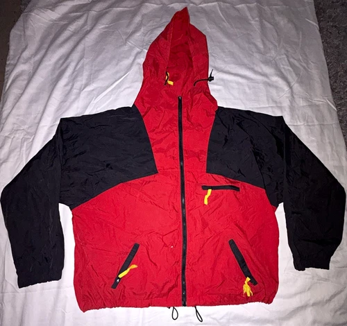 Marlboro Adventure Team Men’s XL Red/Black Hooded Full Zip Windbreaker video thumbnail