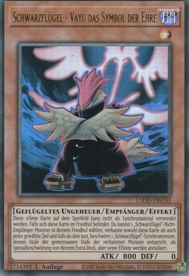 yugioh 1x Blackwing - Vayu the Symbol of Honor L5DD-DEC03 ULTRA RARE GERMAN