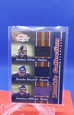 2006 Donruss Threads - Rookie Collection Triples Materials Santonio Holmes,...