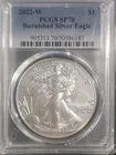 2022-W Burnished $1 American Silver Eagle PCGS SP70 FS Blue Label