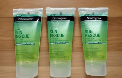 Neutrogena Sun Rescue After Sun Medicated Relief Gel, Camphor, 3oz ea 3 PACK!