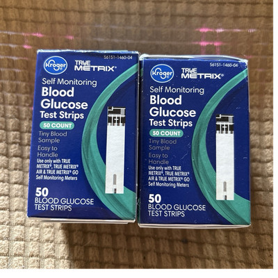Kroger True Metrix Glucose Blood Test Strips 50 Count Exp 4/30/2027