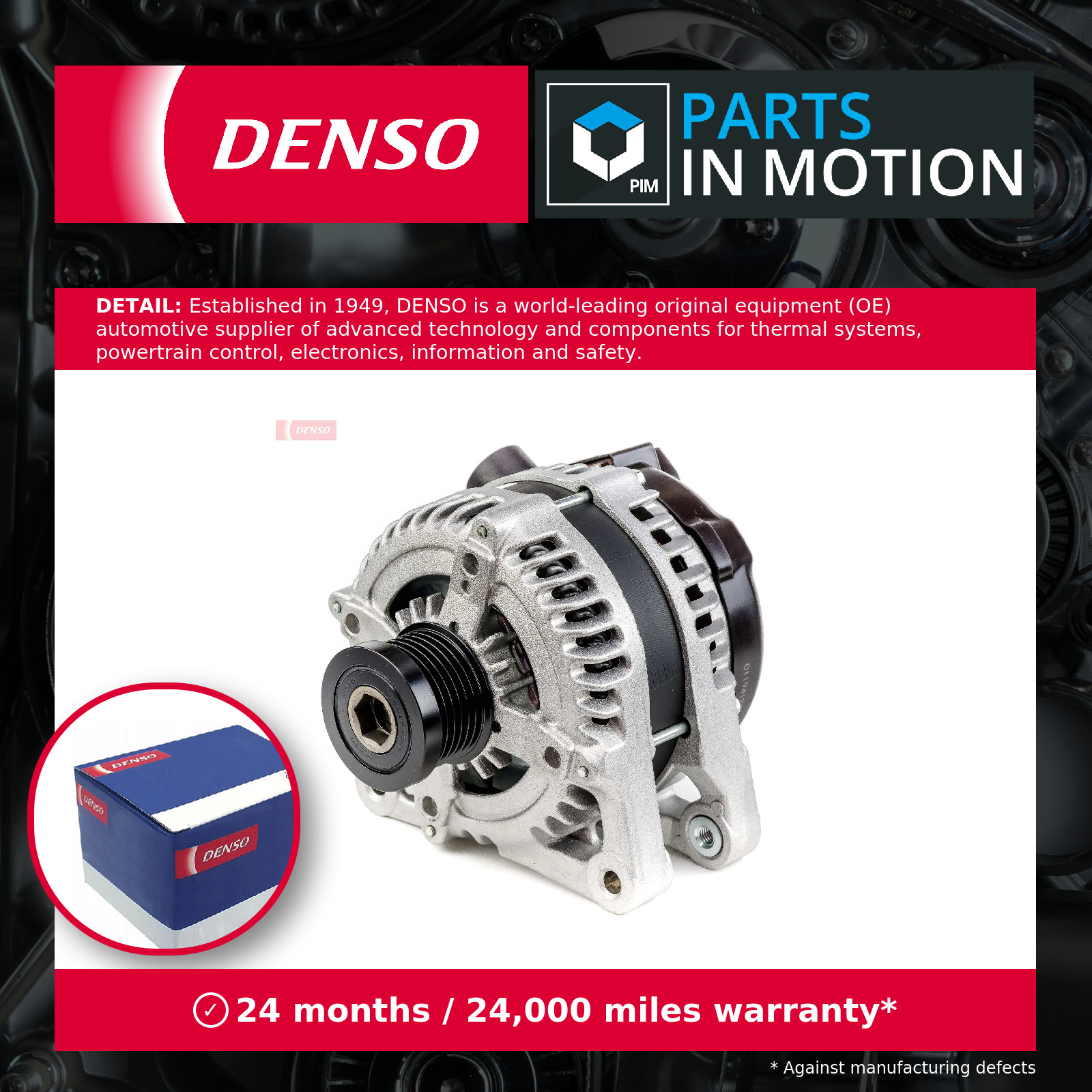 Alternator 14V Voltage 6 Ribs 150A Charge Current Fits Ford Mazda DENSO DAN1073 - Image 4