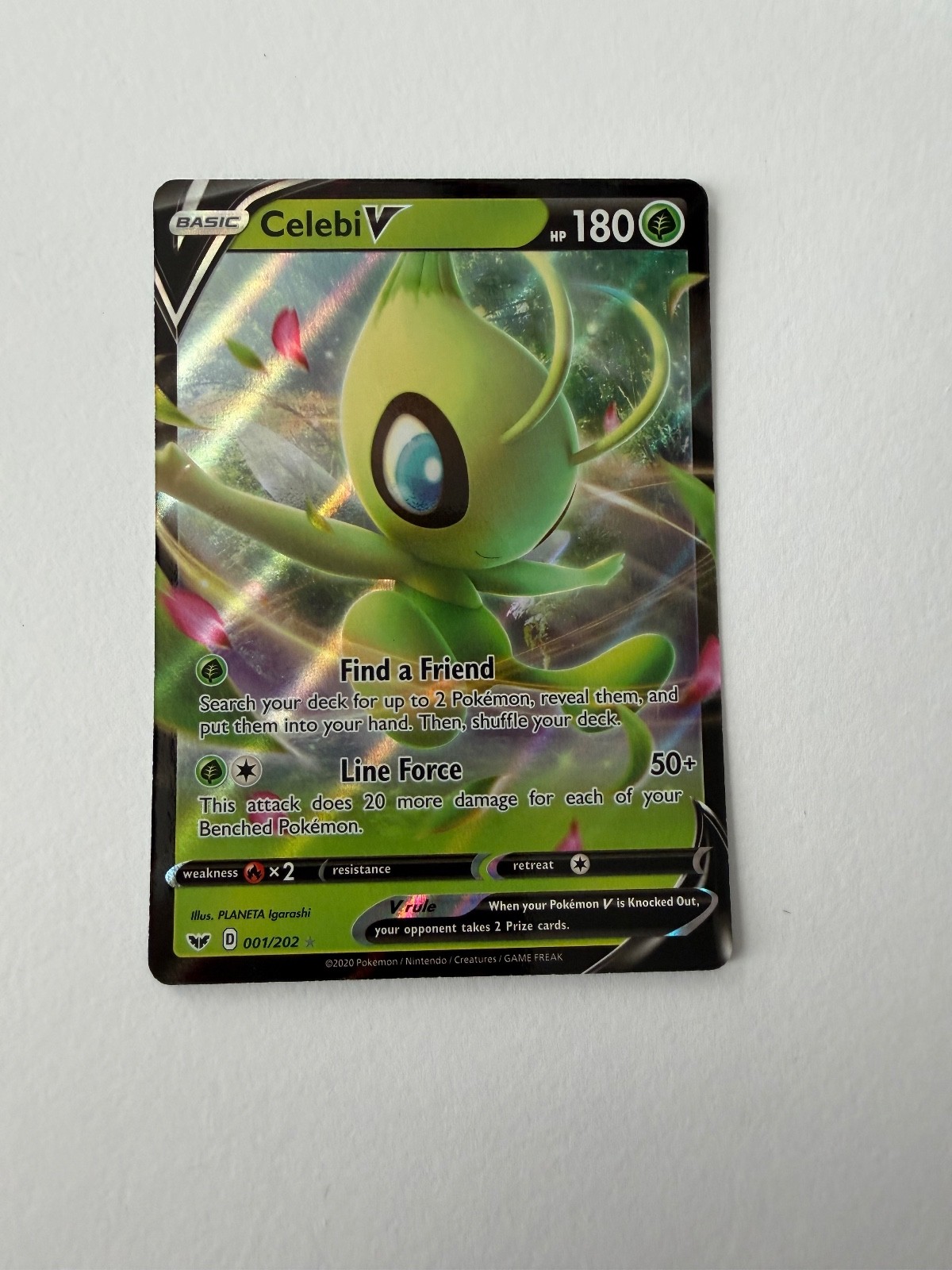 Pokemon - Celebi V 001/202 Swsh01: Sword & Shield Holo - NM