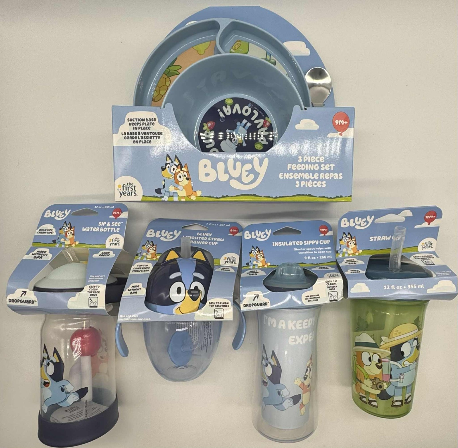5PC The First Years Bluey Cups & Feeding Set ~ FAST SHIPPING