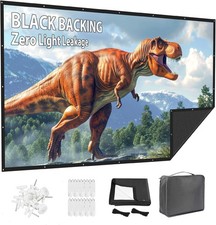 Projector Screen 150 Inch Outdoor: Upgraded Black Backing Black...