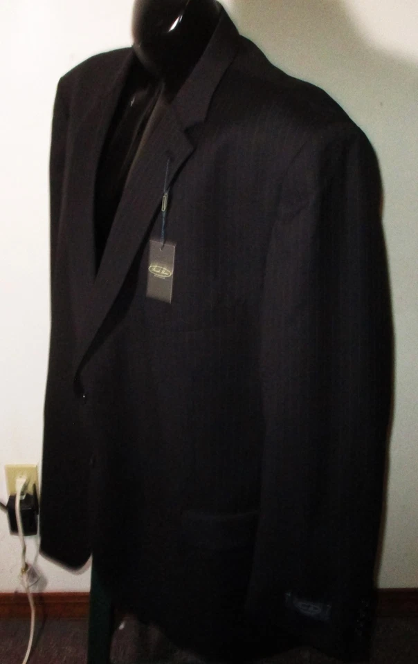 Blazer Traje Chaqueta PRONTO UOMO Platino Negro Lana Para Hombre Talla 60R Nuevo con Etiquetas Foto 4 de 4