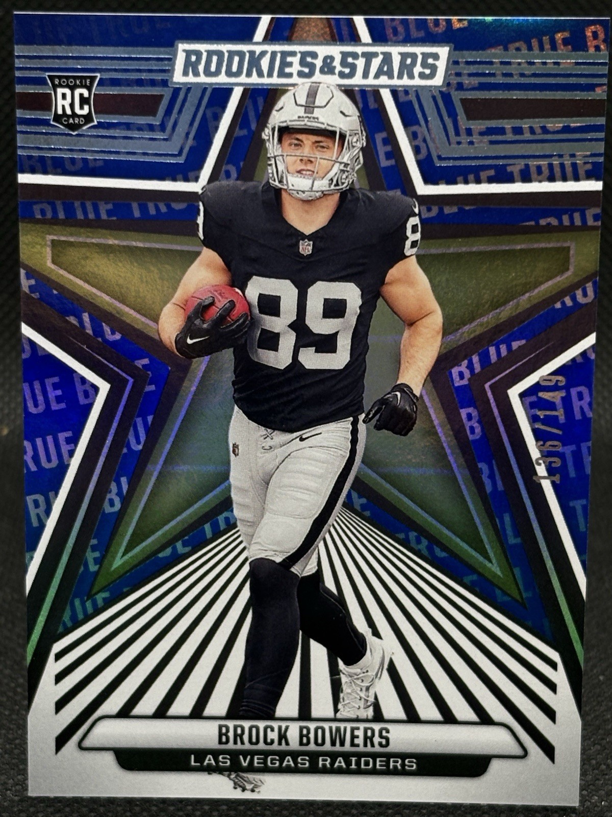 2024 Panini Rookies & Stars - Rookies Brock Bowers #114 True Blue /149 (RC)