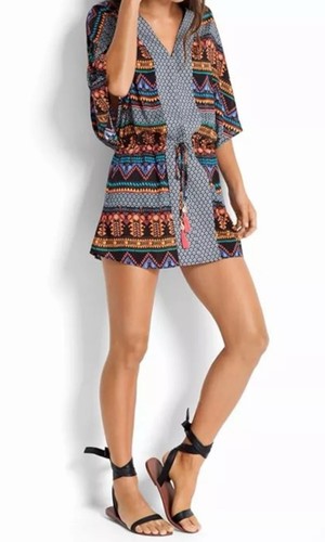 Seafolly Kaftan Dress Womens S Silk Blend Beach Coverup Holiday Resort Boho - Picture 5 of 17
