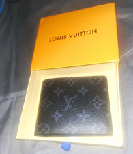 Louis Vuitton Men's Black Monogram Bifold Wallet Logo Accents Credit Card