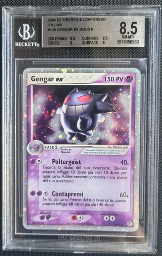 💜 GENGAR ex 108 Pokemon 2004 Rossofuoco RF GL Bgs 8.5 Swirl Mint Ita no PSA