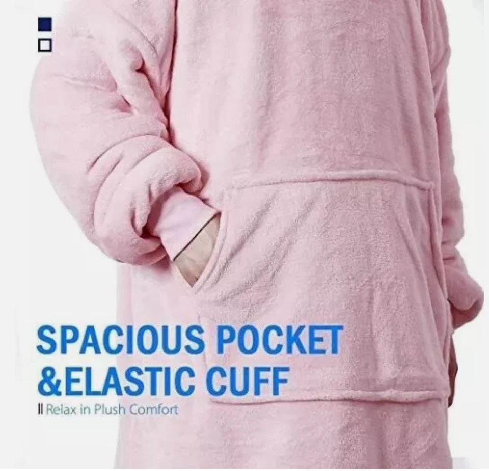 Übergroße Hoodie Pullover Sweatshirt Decke mit Kapuze Warme Hoodie Plüsch - Bild 4 von 4
