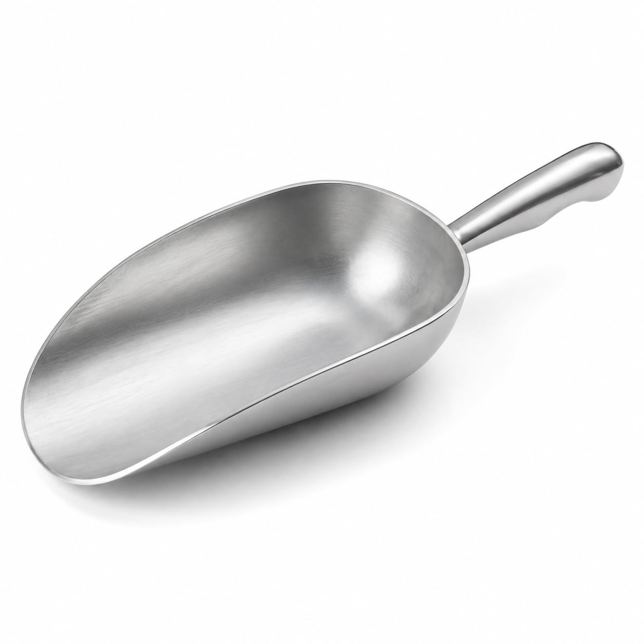 6 OZ Cast Aluminum Utility Scoop, One-Piece Solid Ice Scoop for 6OZ, Silver
