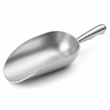 6 OZ Cast Aluminum Utility Scoop, One-Piece Solid Ice Scoop for 6OZ, Silver
