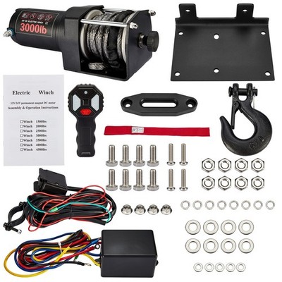 Universal 3000 LBS 12V Off-Road Electric Winch IP68 Waterproof With Dual Remote