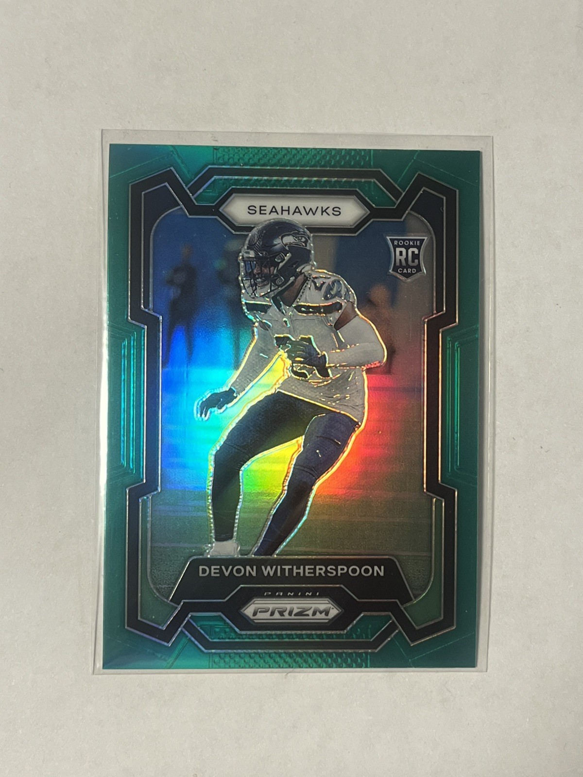 2023 Panini Prizm - Devon Witherspoon #389 Green Prizm RC COLORMATCH SB Champs!