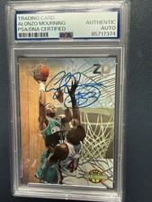1993-94 Fleer Ultra Nicknames Alonzo Mourning Charlotte Hornets Autograph PSA