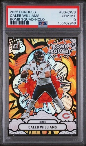 2025 PANINI DONRUSS BOMB SQUAD HOLO #BS-CWS CALEB WILLIAMS 87/100 PSA 10