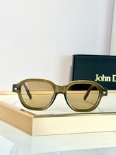 Luxury Retro Sunglasses Transparent Olive Frame Classic Round Designer Style