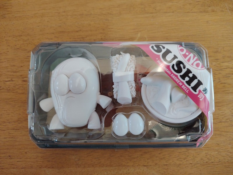 Dyzplastic Dead Zebra O-No Sushi (white) Vinyl Designer Toy NEW! Andrew Bell DIY