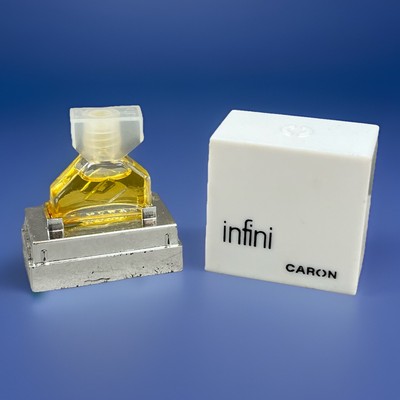 Vintage Caron Infini Mini Pure Parfum Splash Glass Bottle & Stopper Travel
