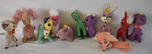 Lot of 11 Vintage Dream Pets Dakin Treasure Pet Kamar Japan Plush Animals Circus