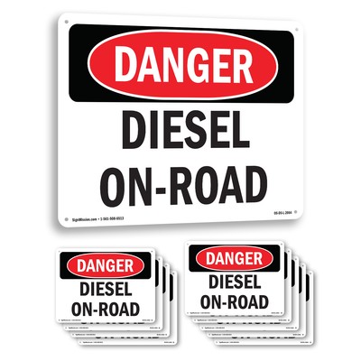 Diesel On OSHA Danger Sign Metal, Plastic, Or Decal - 5 or 10 Pack