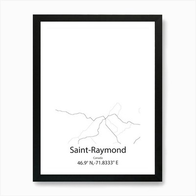 Saint Raymond, Kanada minimalistische Karte gerahmtes Wandbild Poster Leinwanddruck Bild