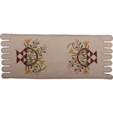 Home Collections by Raghu Cream Flower Basket Table Runner