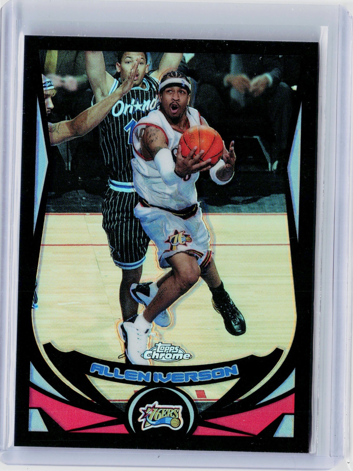 2004-05 TOPPS CHROME BLACK REFRACTOR #1 - ALLEN IVERSON #ED 143/500