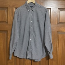 Ralph Lauren Men  s Size XL Button Down Shirt Long Sleeves Blue Beige Check