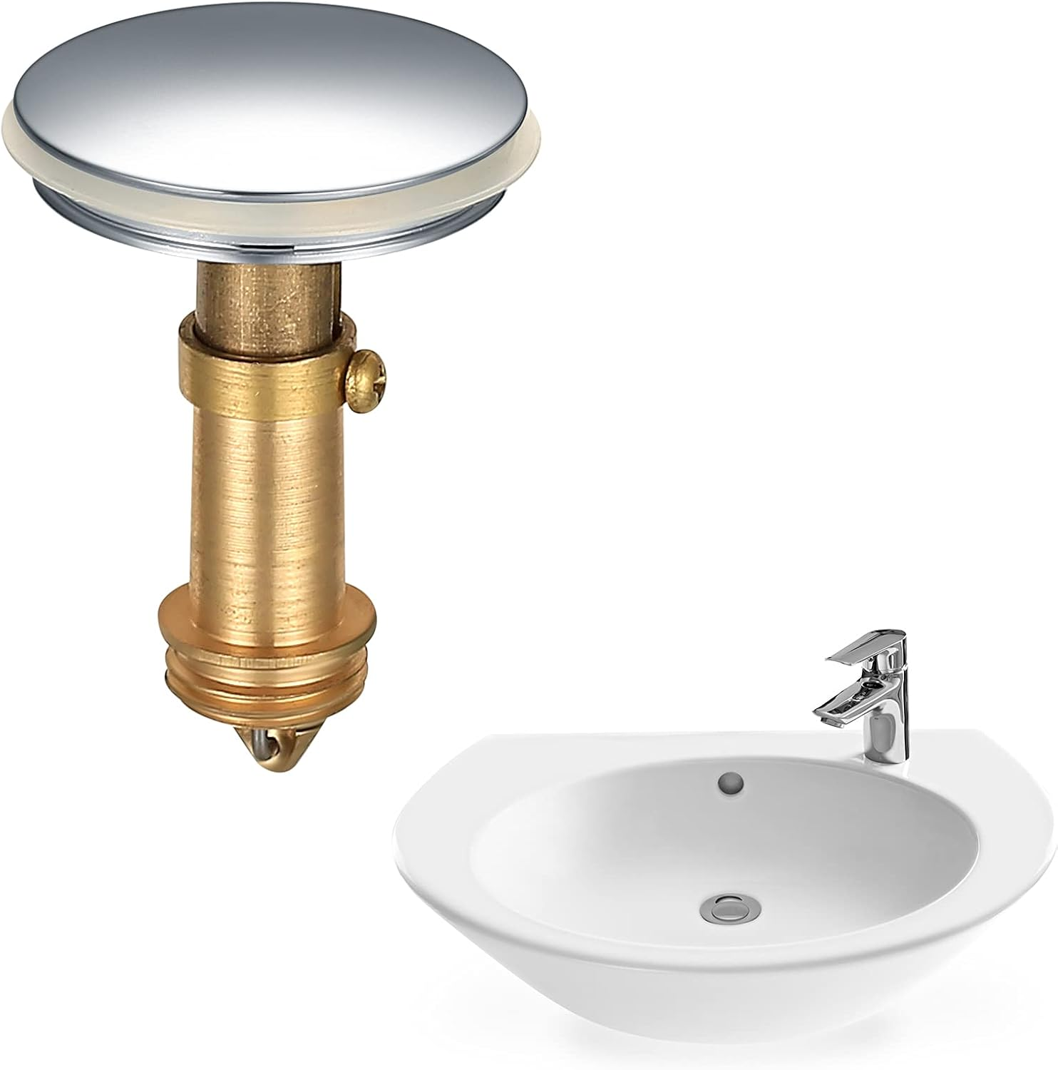 Pop up Sink Plugs, Bathroom Push Drain Stopper Plugs, 38Mm Click Clack Plug Spru