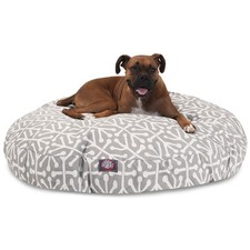 Aruba Round Pet Bed For Dogs Removable Cover Gray Large