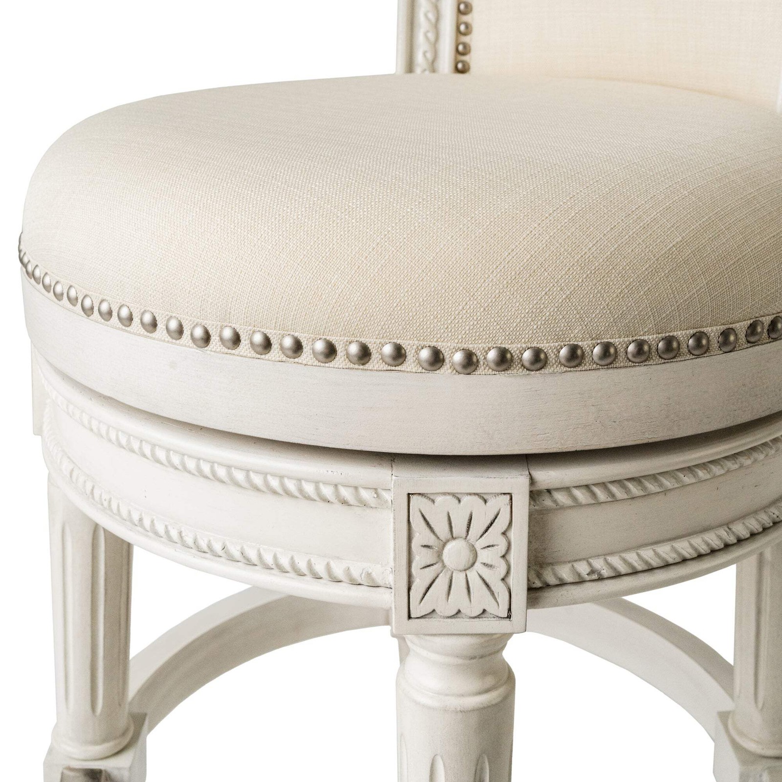 Maven Lane Open Box 31" Pullman Swivel Bar Stool In White Oak Finish With Natura