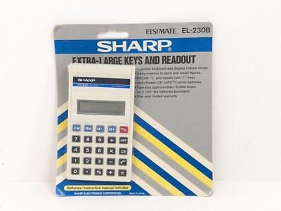 Sharp Calculator EL-230B Extra Large Keys And Readout Elsimate New 
