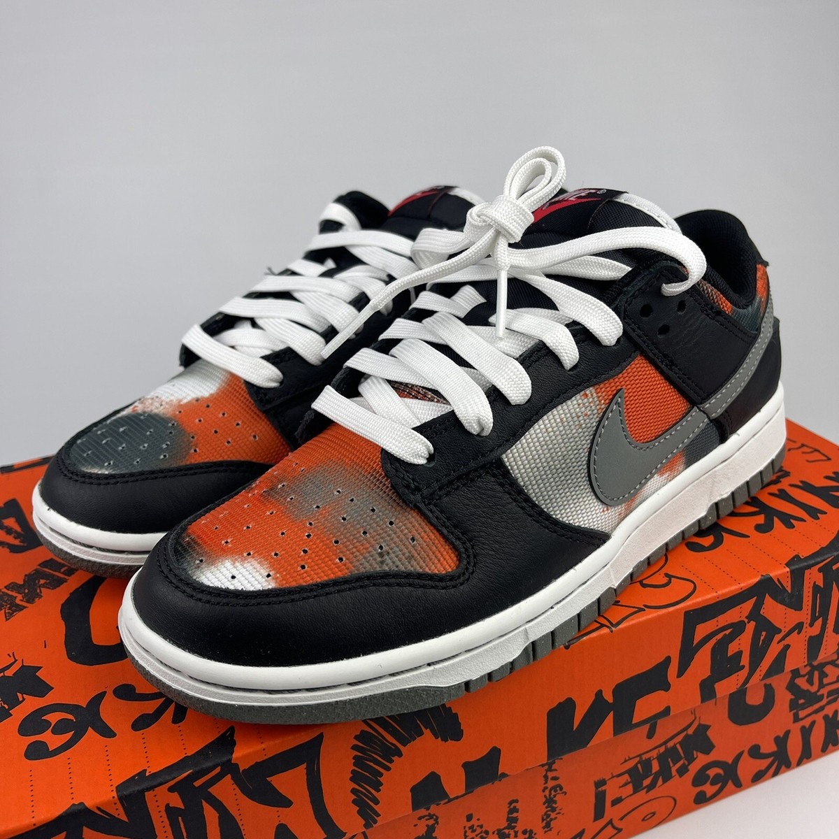 Size 6 - Nike Dunk Low Graffiti Pack - Black Red | eBay