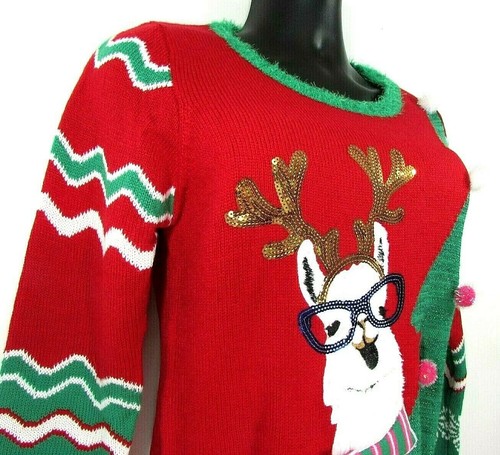 NWT Llama Christmas Sweater Dress Women 