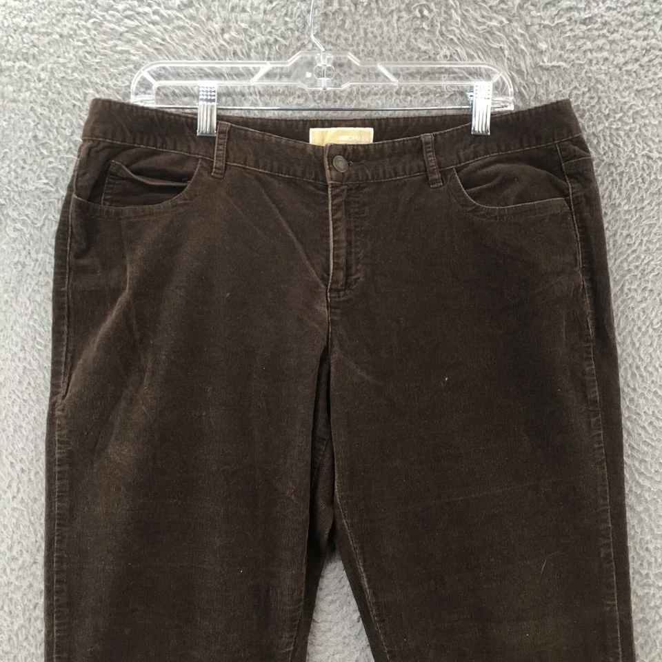 Michael Kors Bootcut Corduroy Pants Womens 14 (Actual 36x32) Brown 5 Pockets - Image 2 of 4