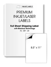 50 Full Sheet  BLACKOUT FAST PEEL 1 UP 8.5 x 11 White Shipping Labels