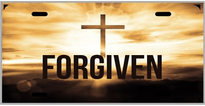 L@@K Forgiven with Cross  License Plate, Auto Tag