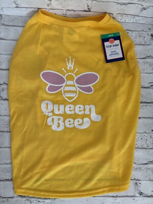Top Paw Queen Bee Yellow Dog Shirt (multiple Sizes) NWT